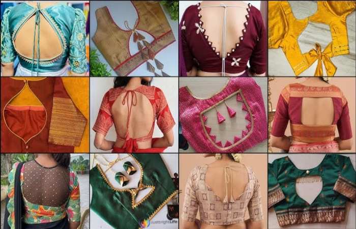 Back Side Banarasi Saree Blouse Design