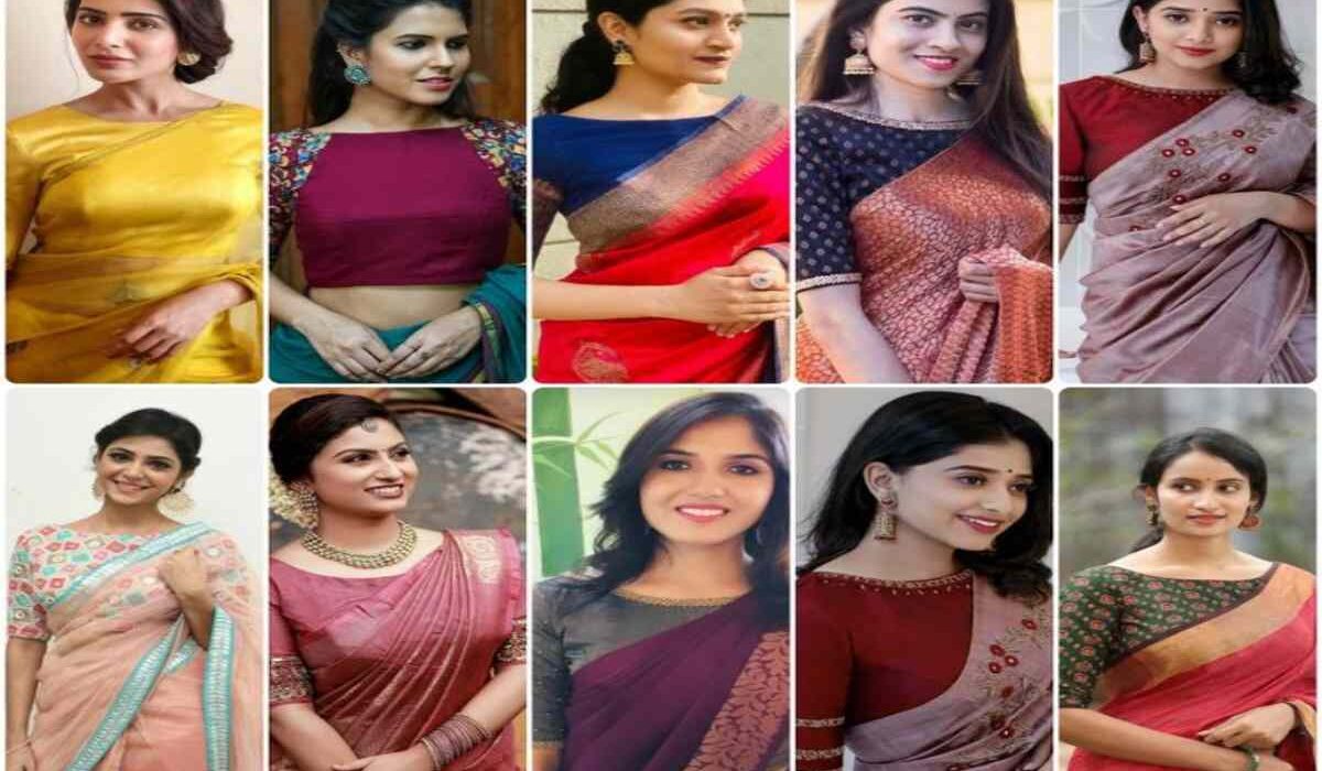 Boat Neck Trendy Soft Silk Saree Blouse Designs