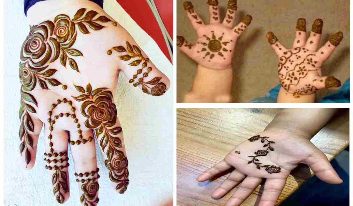 Front Hand Simple Mehndi Design For Kids