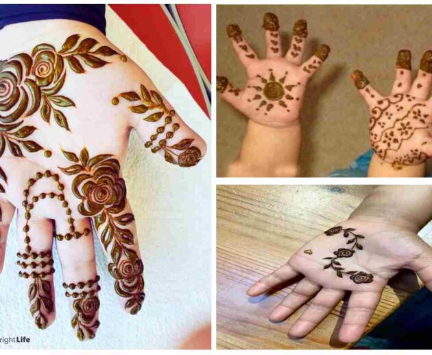 Front Hand Simple Mehndi Design For Kids