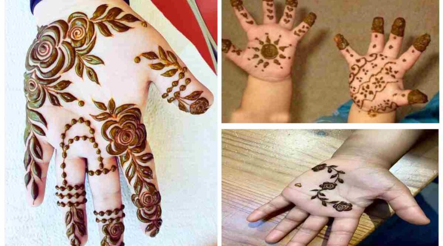 Front Hand Simple Mehndi Design For Kids