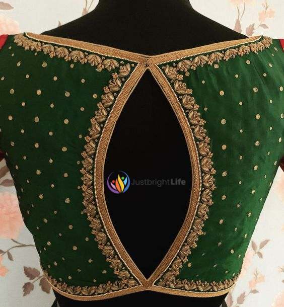 Green Blouse Aari Work Designs