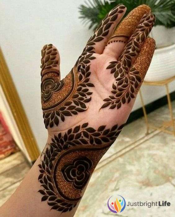 Half-Hand Mehndi Design Front Simple