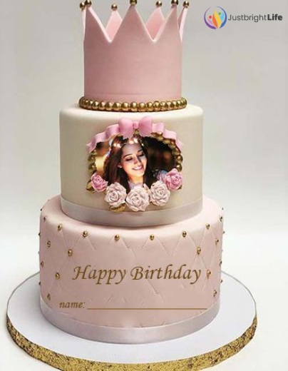 Princess Birthday Cake with Name and Photo