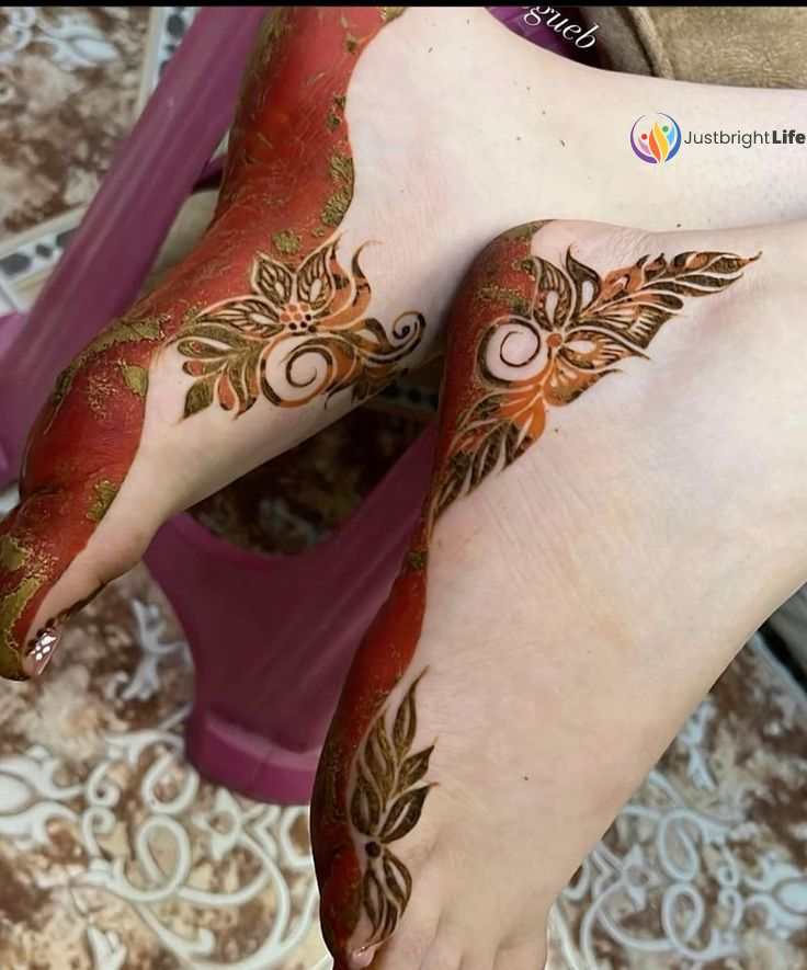 Leg Mehndi Design 2024 Simple