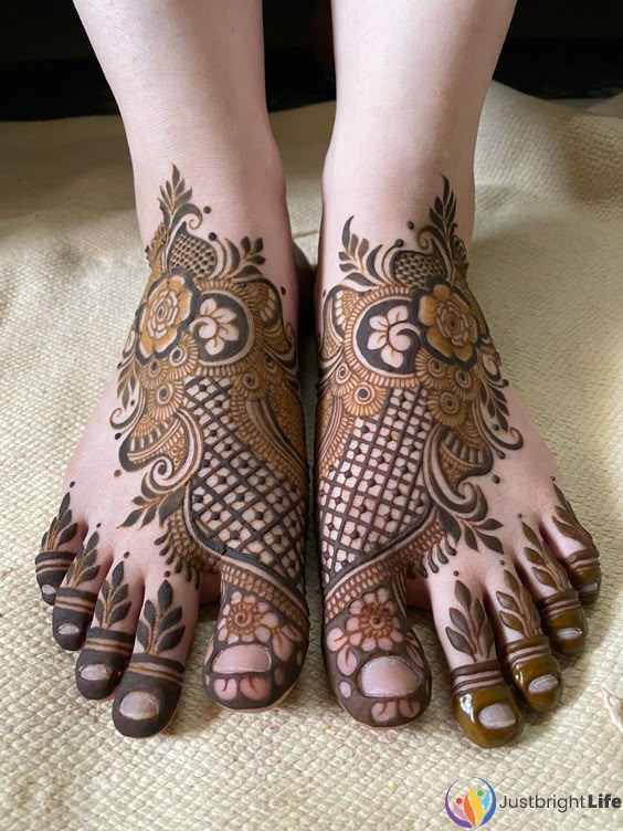 Leg Mehndi Designs Unique